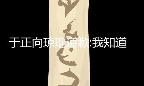 了 向琼道错事件始末歉琼瑶于正瑶道于正我知抄袭