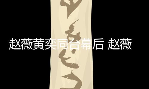 幕后下曾同台赵薇 赵气奕加油打薇私为黄黄奕